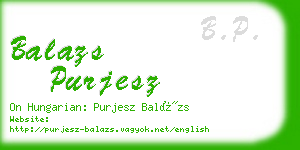 balazs purjesz business card